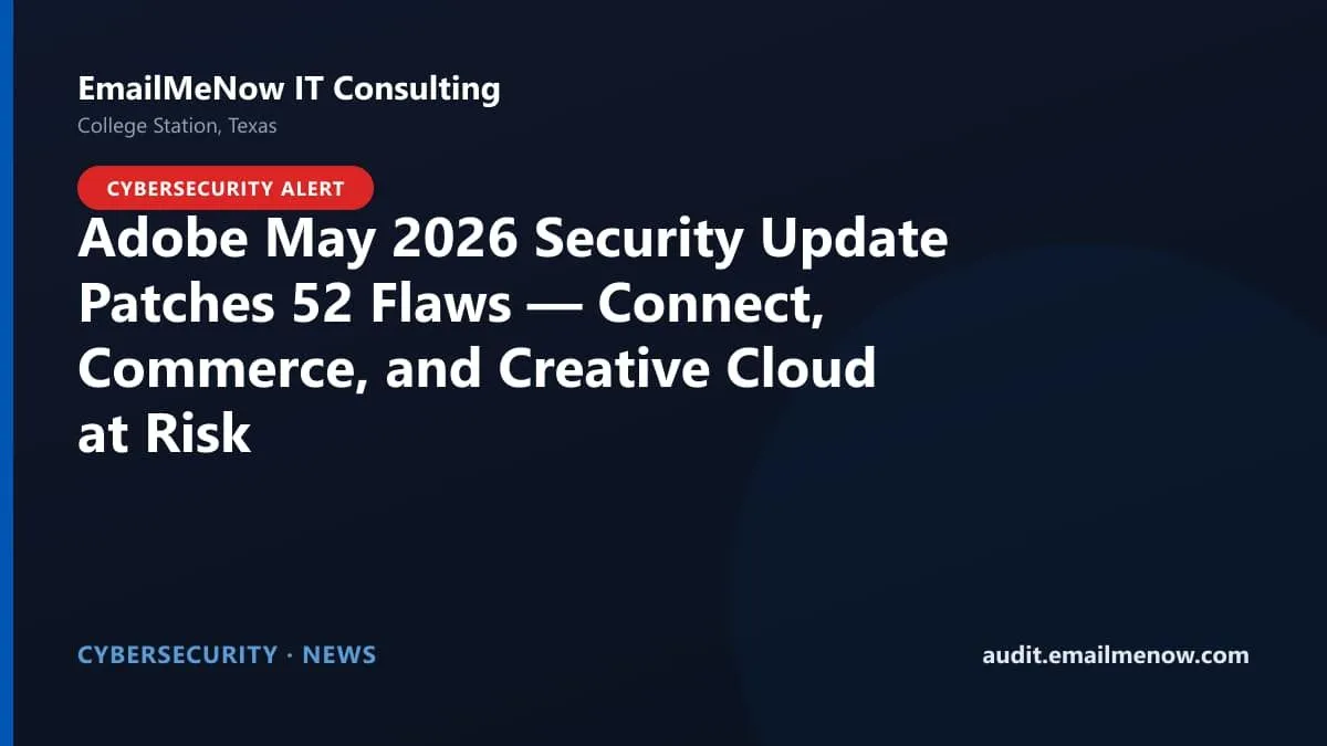 Adobe security advisory for Connect, Commerce, and Creative Cloud products