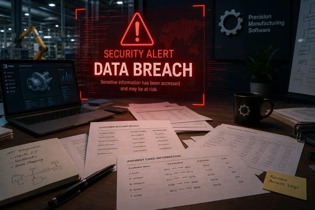 Illustration: financial account and payment card data exposed in manufacturing software company breach