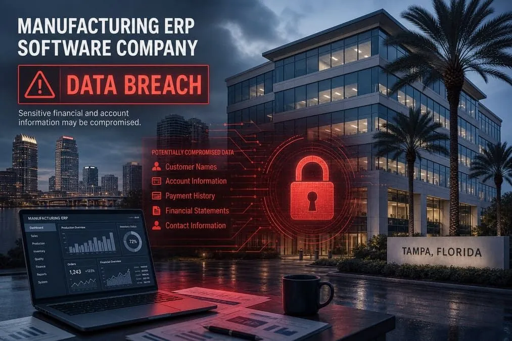 Advantive manufacturing software company Texas data breach notification