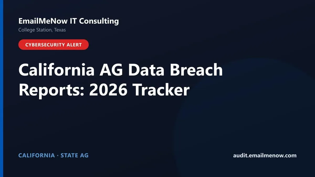 California Attorney General data breach list tracker for 2026