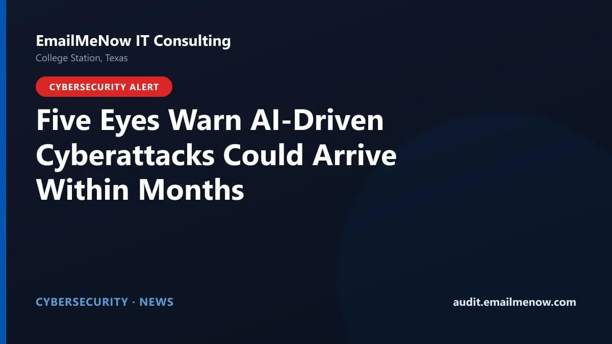 Five Eyes intelligence alliance warning about AI-driven cyberattacks arriving within months