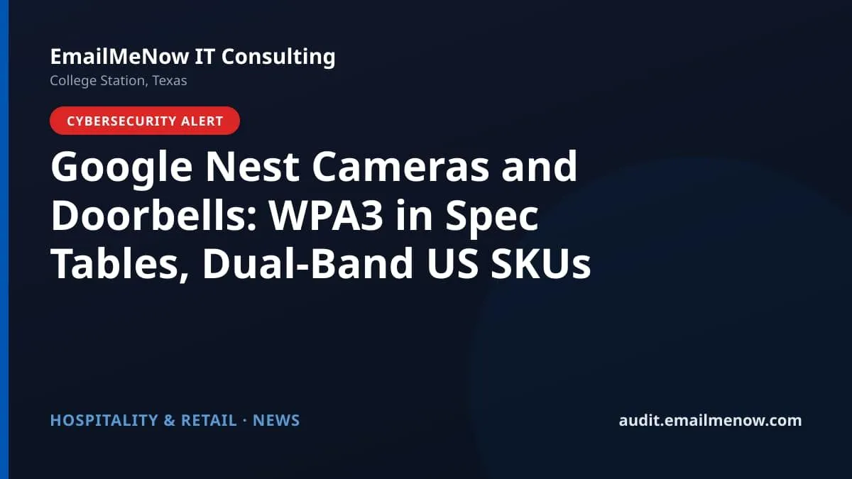 Google Nest camera on home Wi-Fi