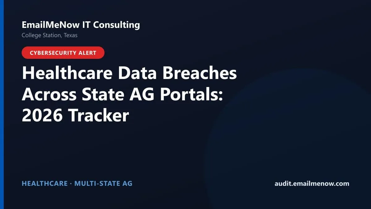 Healthcare data breach tracker across Texas, Washington, and California state AG portals in 2026