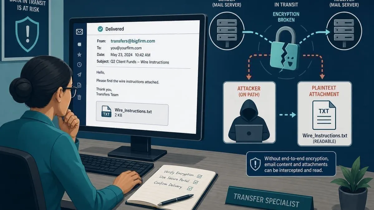 Illustration: IRA transfer form exposed on a downgraded mail path