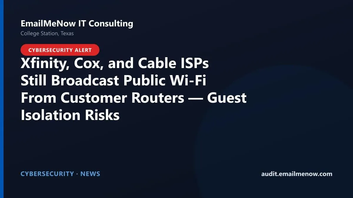 ISP public Wi-Fi hotspot broadcast from customer home gateway security warning