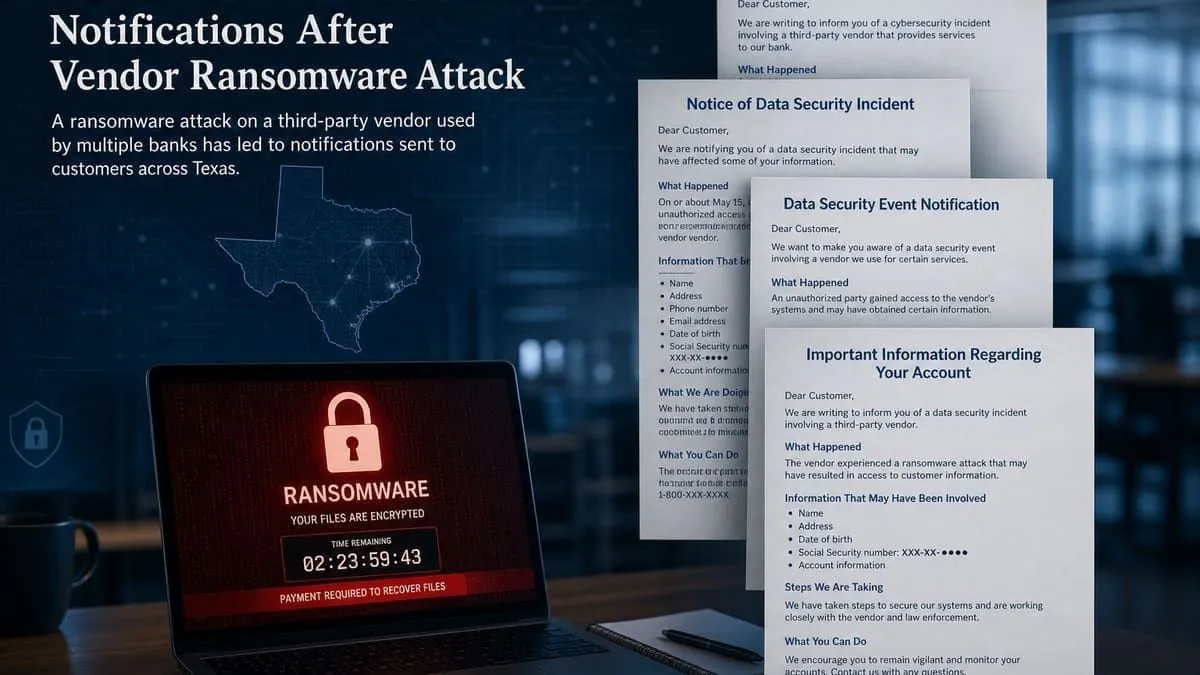 Cascade of bank customer notices after vendor ransomware