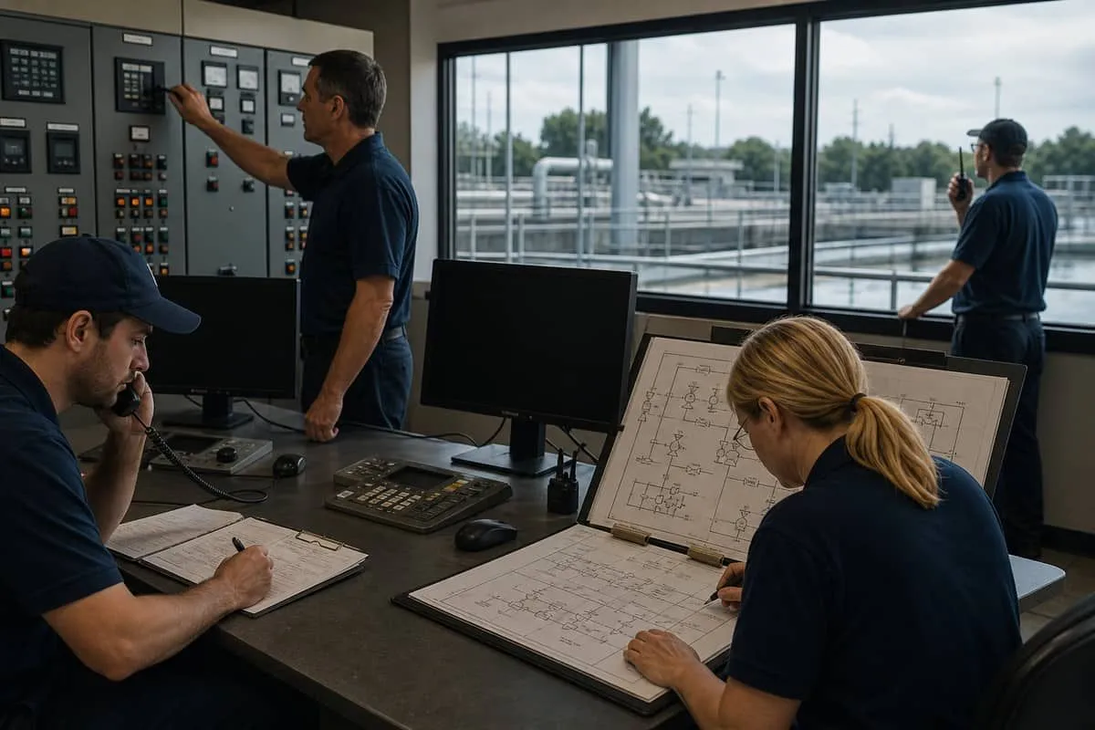 Municipal operators switching from dark SCADA screens to manual contingency procedures