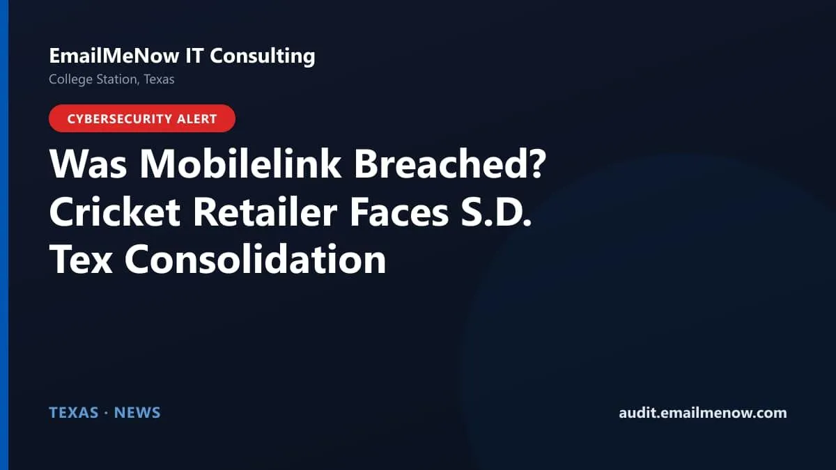 Mobilelink Cricket Wireless retailer data breach and Texas federal lawsuits