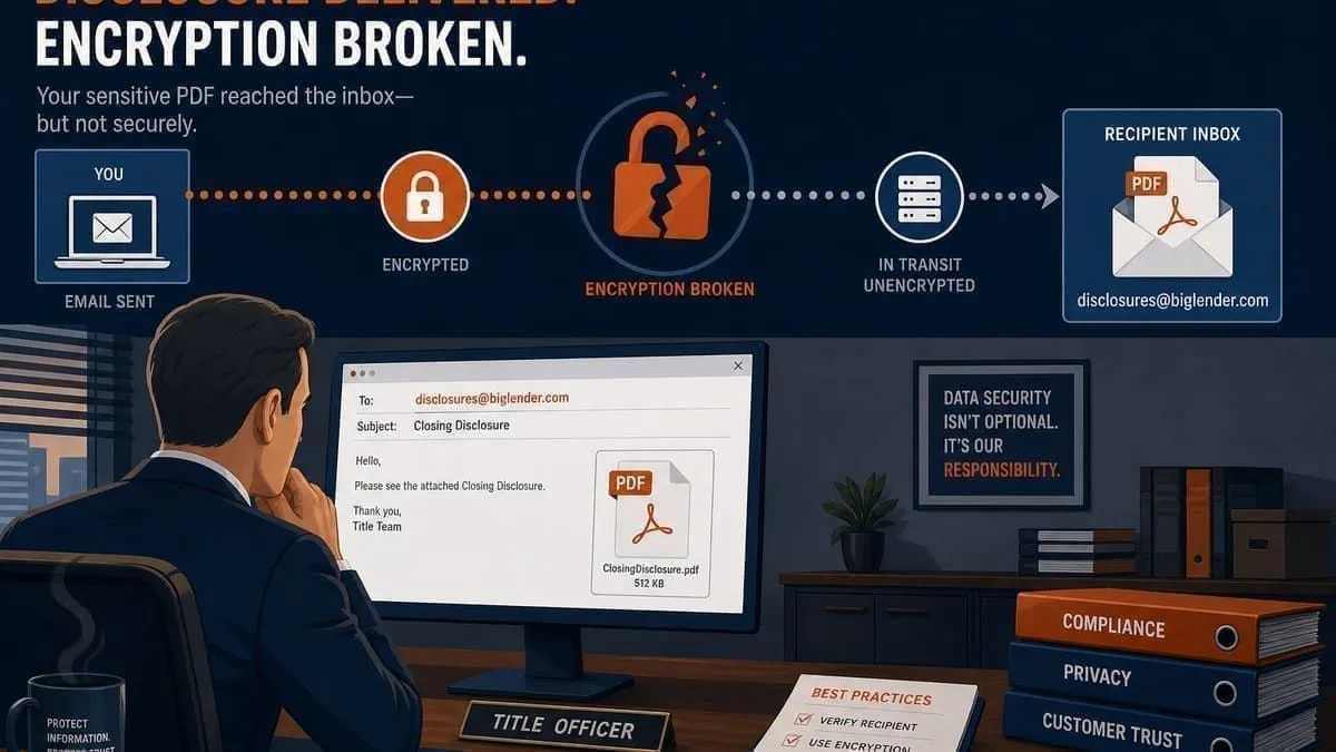 Illustration: closing disclosure exposed on a downgraded mail path