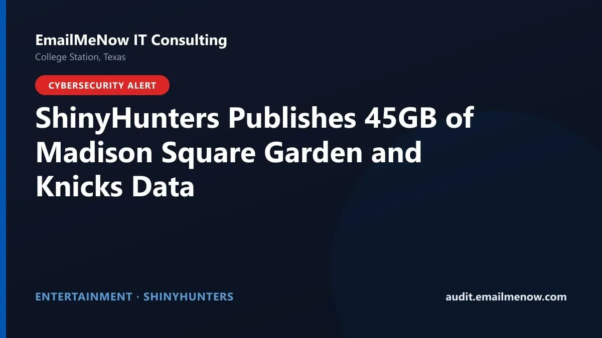 Madison Square Garden and New York Knicks data breach after ShinyHunters extortion leak
