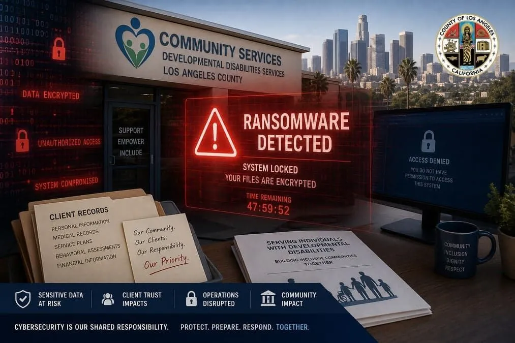 North Los Angeles County Regional Center ransomware breach affecting developmental disabilities clients