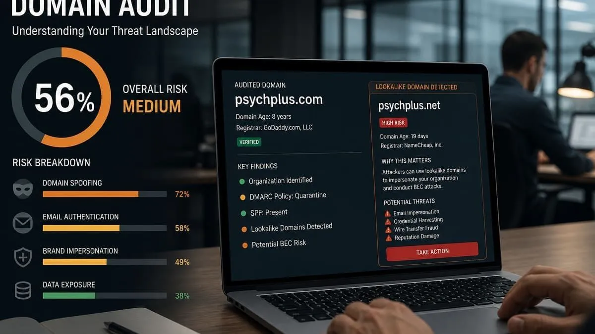 psychplus.com audit scoreboard at 56% overall