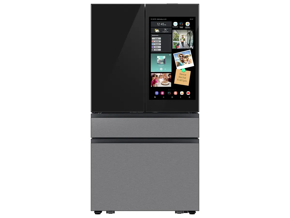 Samsung Bespoke 4-Door Flex refrigerator with Family Hub touchscreen