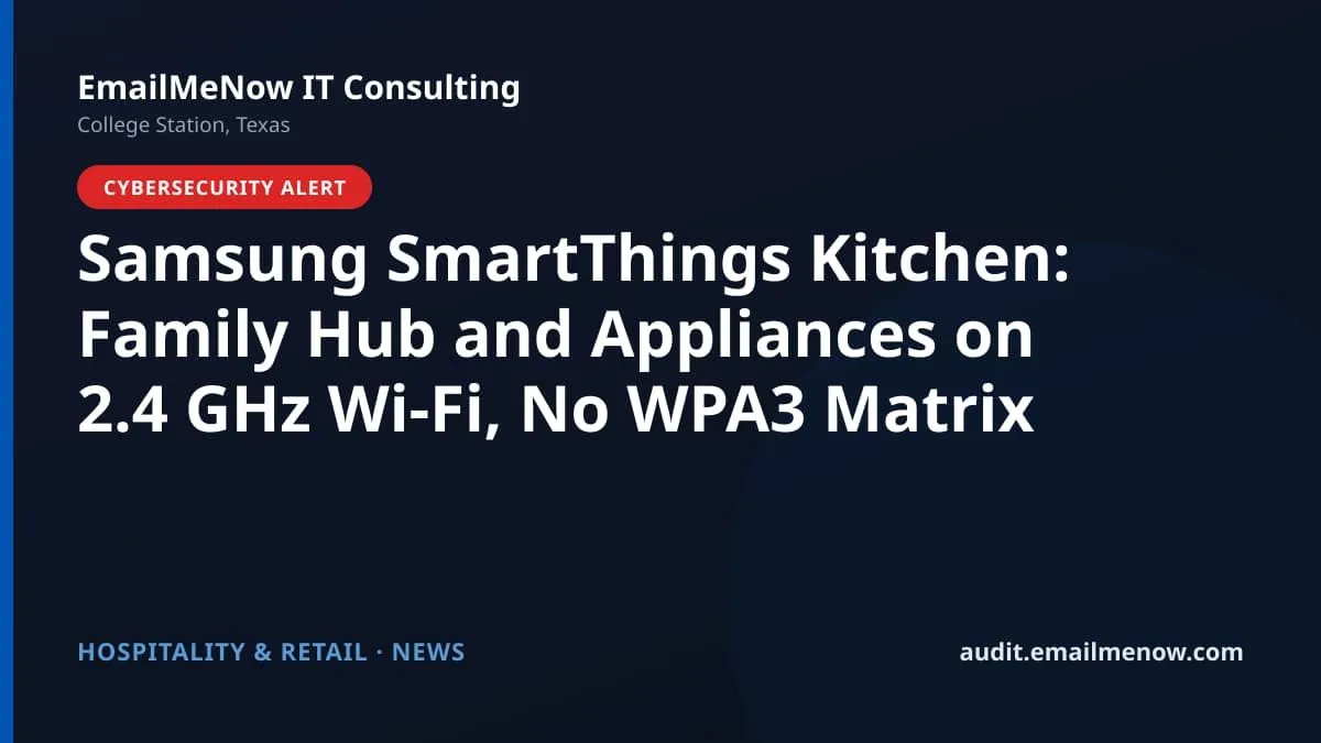 Samsung Family Hub refrigerator SmartThings Wi-Fi security