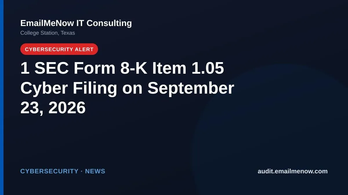 SEC Form 8-K cybersecurity disclosures for September 23, 2026