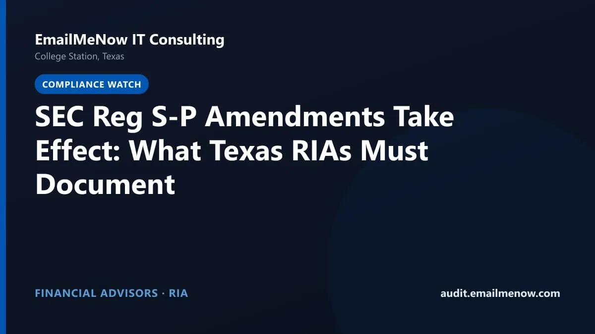 Illustration of SEC Regulation S-P compliance for Texas registered investment advisors