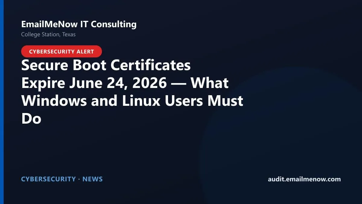 Secure Boot UEFI certificate expiration advisory for Windows and Linux