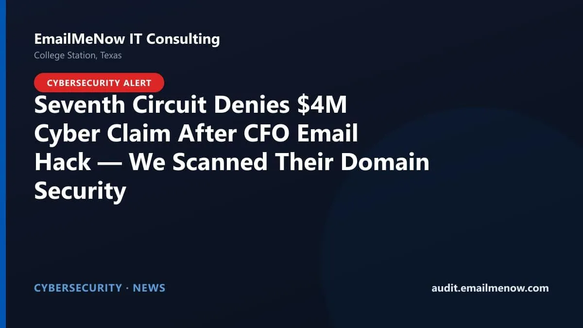 Seventh Circuit appellate ruling on executive email impersonation and denied cyber insurance coverage after a $4 million wire fraud loss