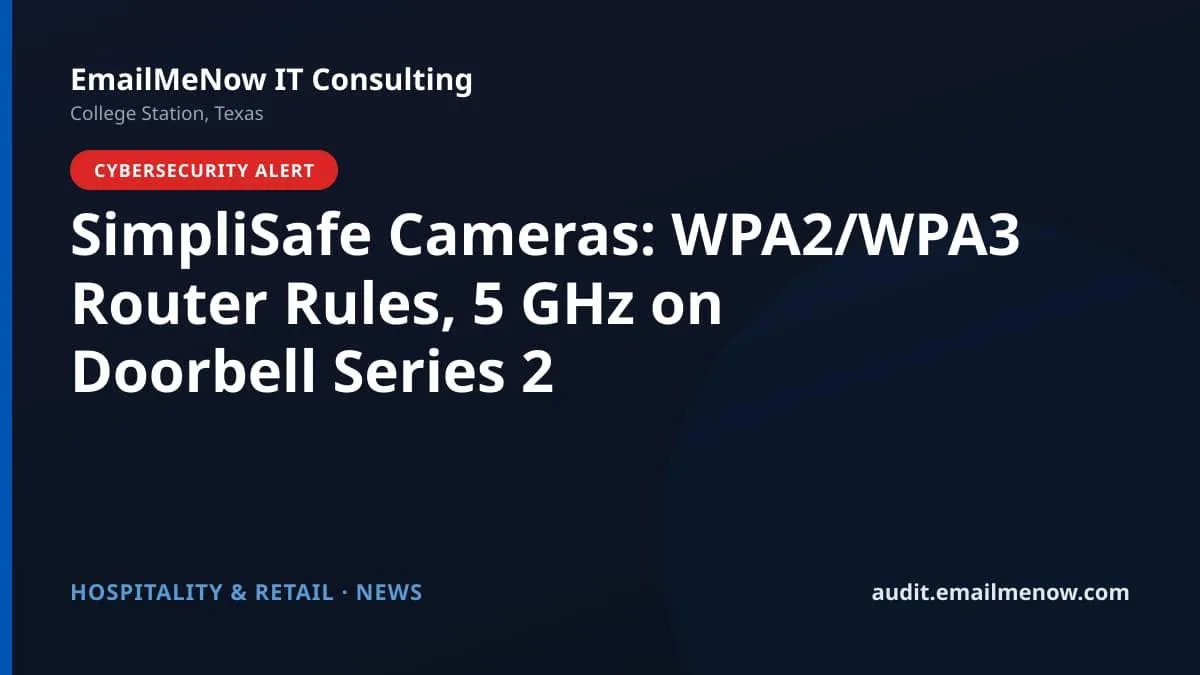 SimpliSafe camera Wi-Fi