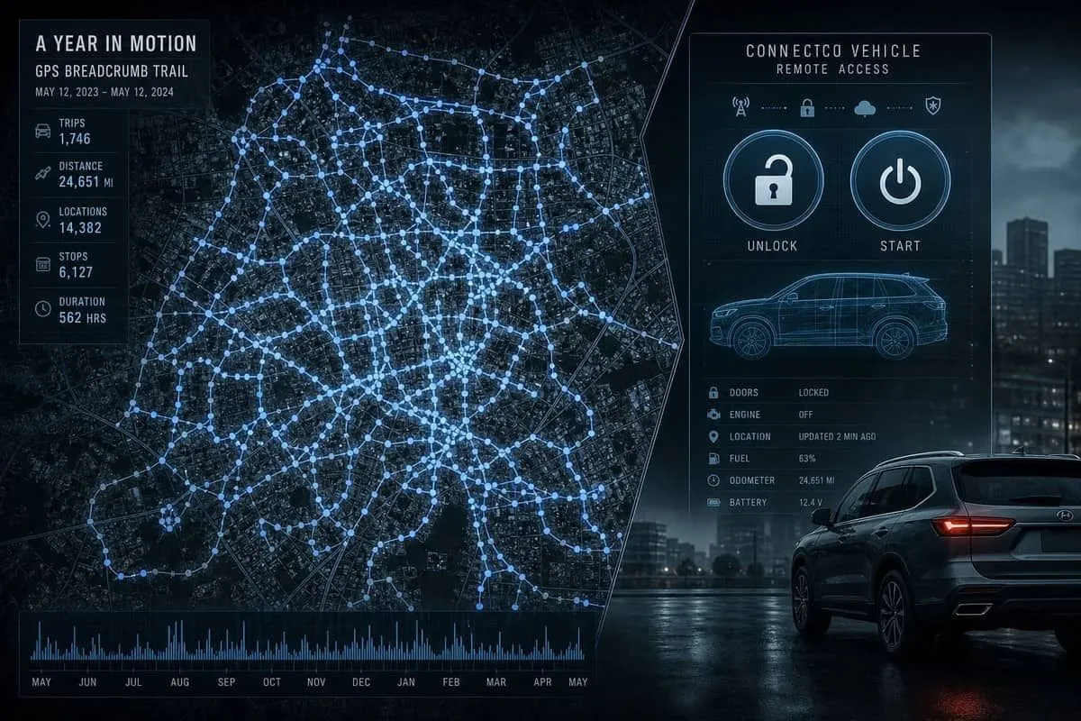 Year of connected-car GPS breadcrumbs exposed from telematics admin access