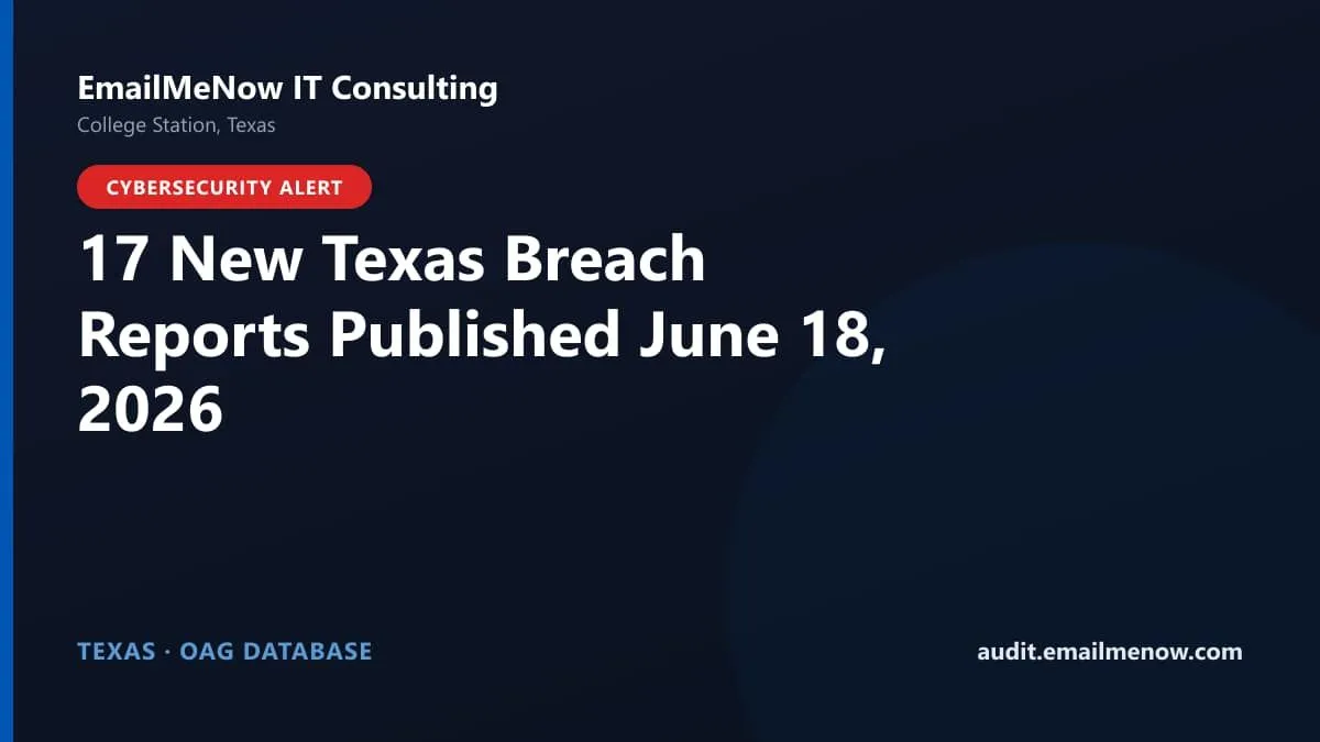 Texas data breach report roundup for June 18, 2026