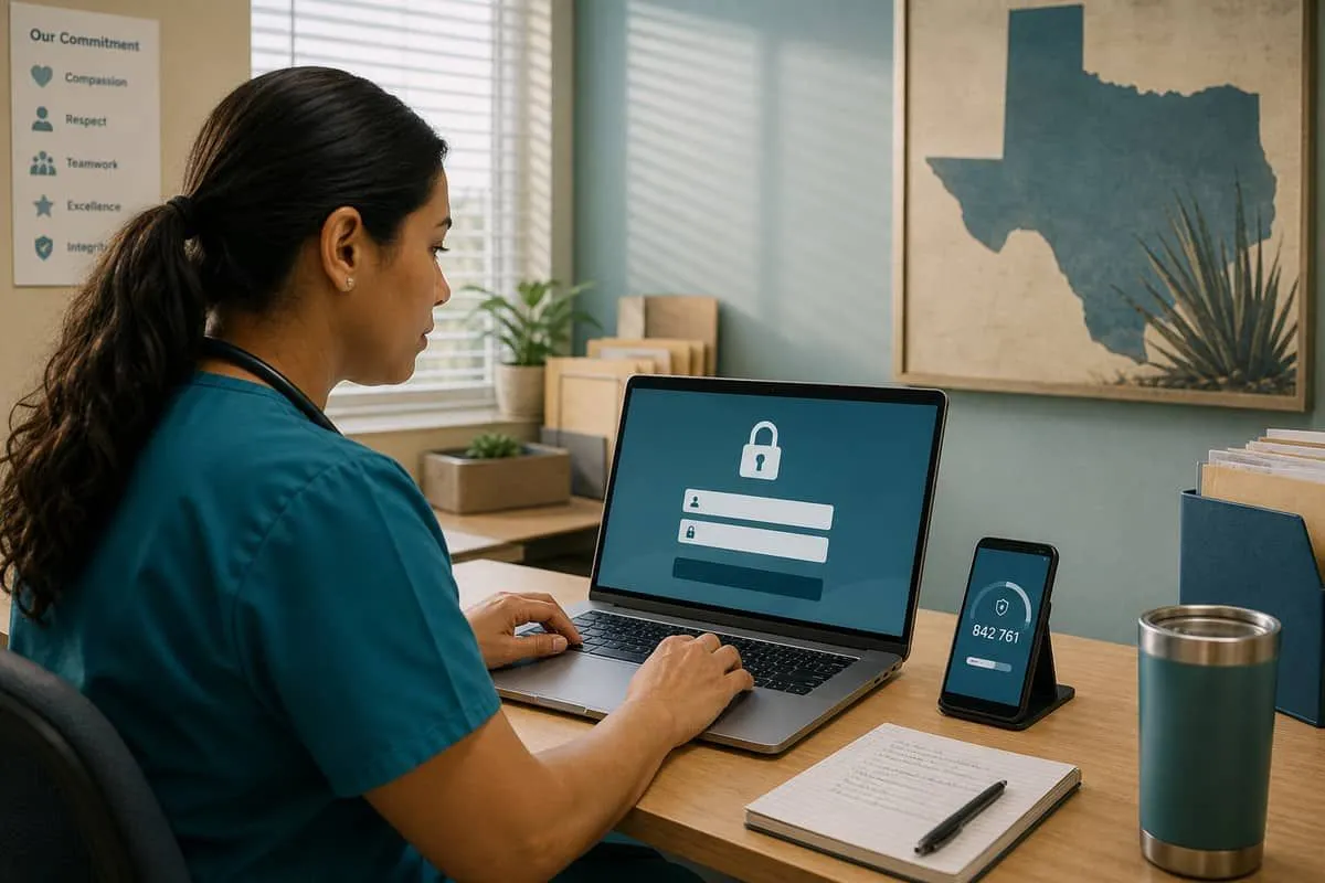 Texas Medicaid provider setting up multi-factor authentication for TMHP portal access