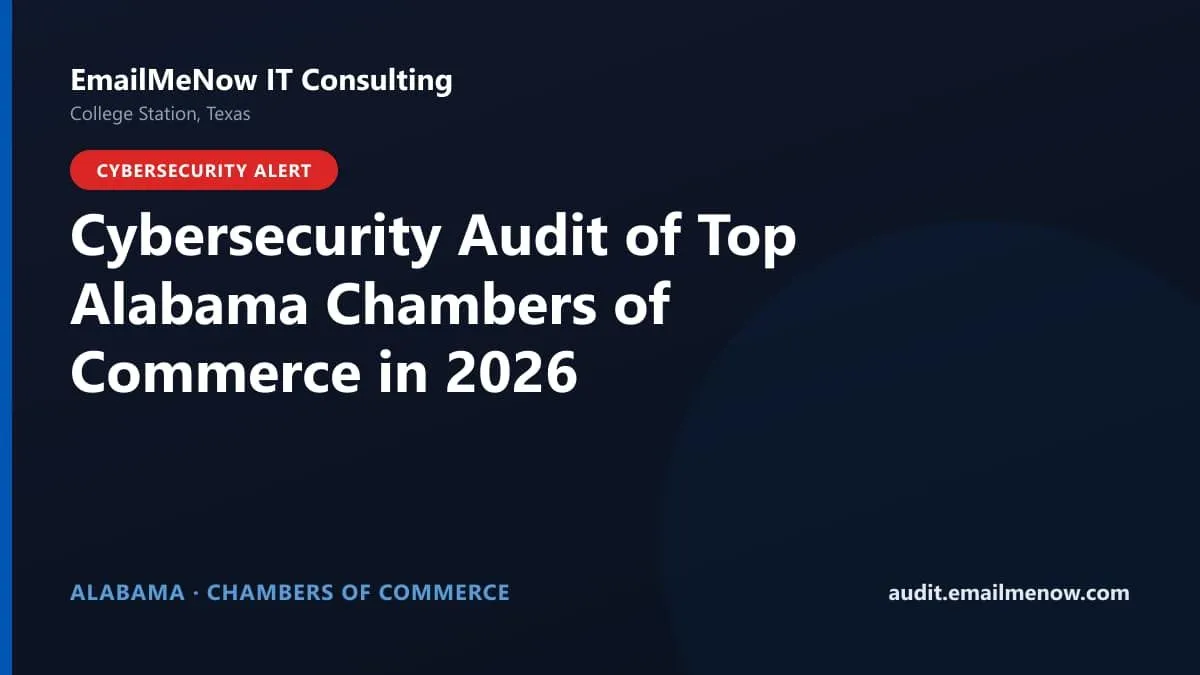 Digital audit dashboard with a Alabama state map showing cybersecurity scores of major Alabama chambers of commerce