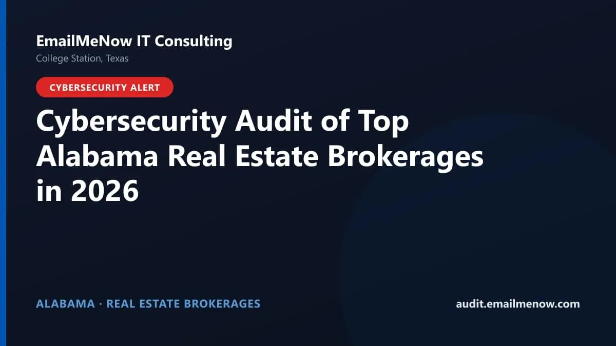 Digital audit dashboard with a Alabama state map showing cybersecurity scores of major Alabama real estate brokerages