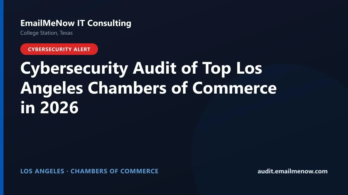 Digital audit dashboard showing cybersecurity scores of major Los Angeles chambers of commerce