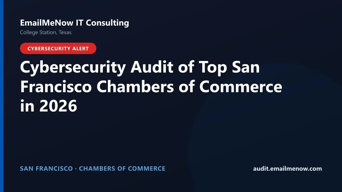 Digital audit dashboard showing cybersecurity scores of major San Francisco chambers of commerce