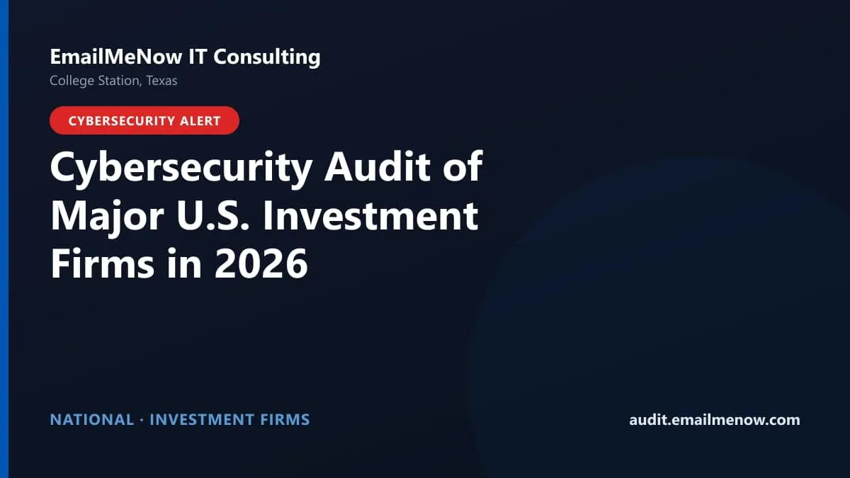 Digital audit dashboard with a United States map showing cybersecurity scores of major U.S. investment firms