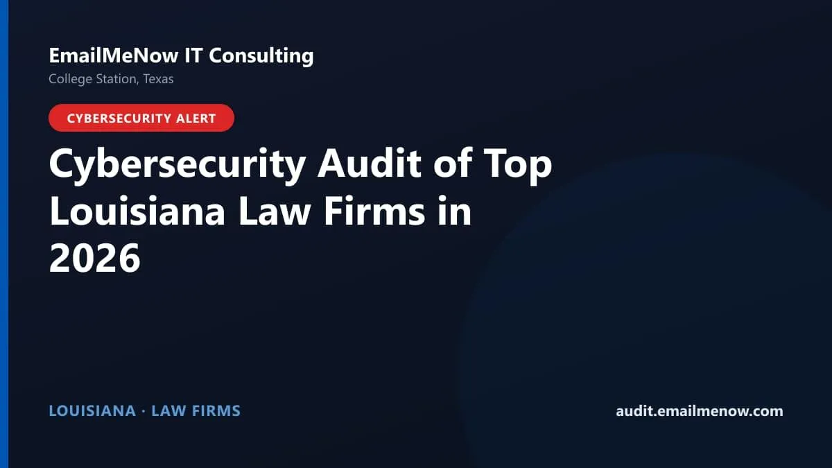 Digital audit dashboard with a Louisiana state map showing cybersecurity scores of major Louisiana law firms