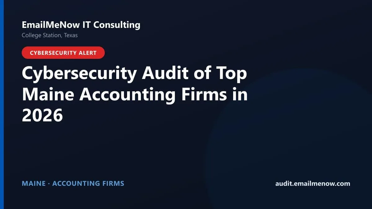 Digital audit dashboard with a Maine state map showing cybersecurity scores of major Maine accounting firms