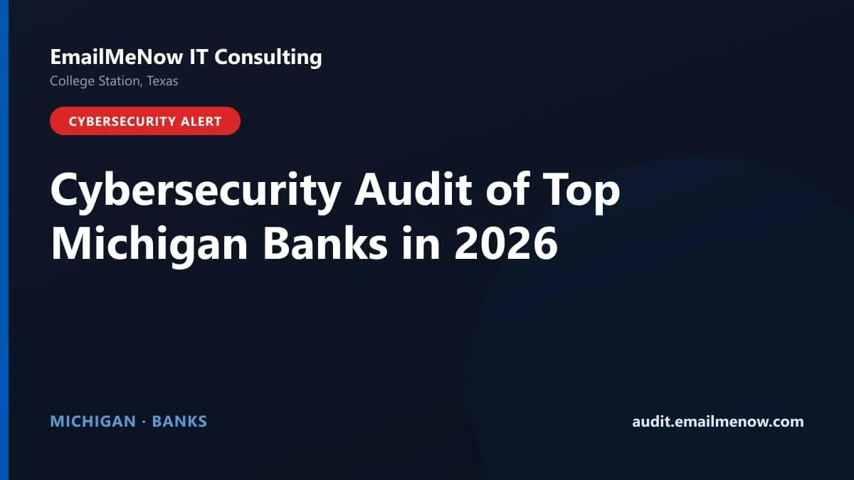 Digital audit dashboard with a Michigan state map showing cybersecurity scores of major Michigan banks