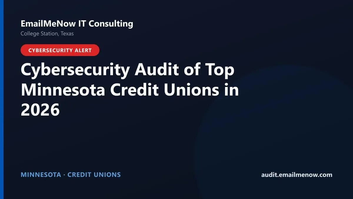 Digital audit dashboard with a Minnesota state map showing cybersecurity scores of major Minnesota credit unions