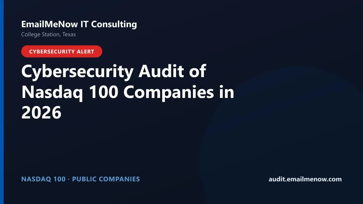 Cybersecurity audit scores for Nasdaq 100 company domains in 2026