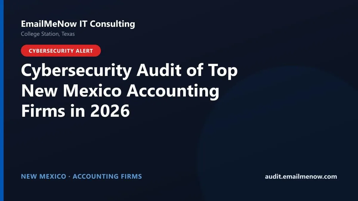 Digital audit dashboard with a New Mexico state map showing cybersecurity scores of major New Mexico accounting firms