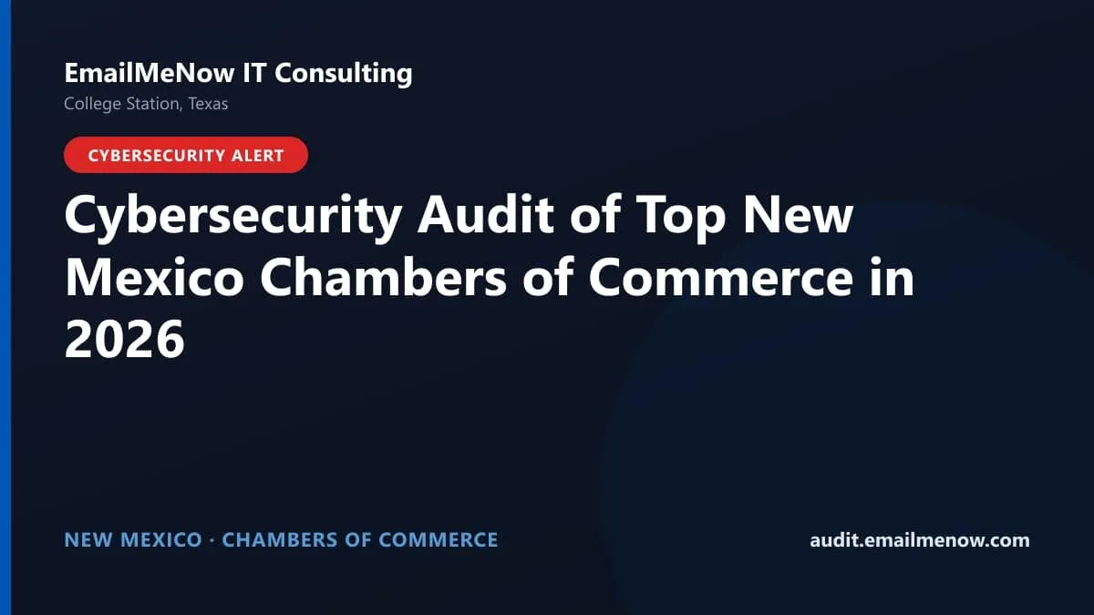 Digital audit dashboard with a New Mexico state map showing cybersecurity scores of major New Mexico chambers of commerce
