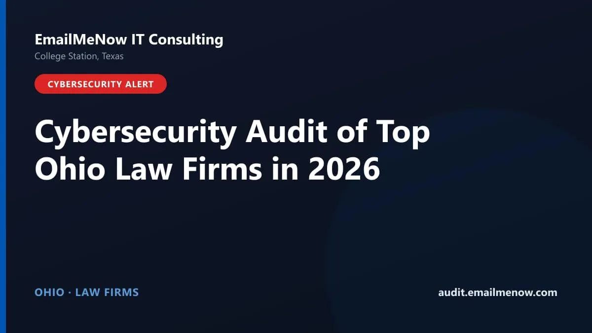 Digital audit dashboard with a Ohio state map showing cybersecurity scores of major Ohio law firms