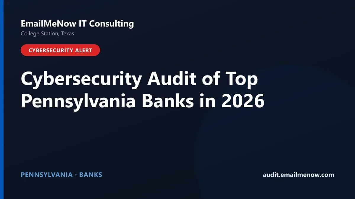 Digital audit dashboard with a Pennsylvania state map showing cybersecurity scores of major Pennsylvania banks