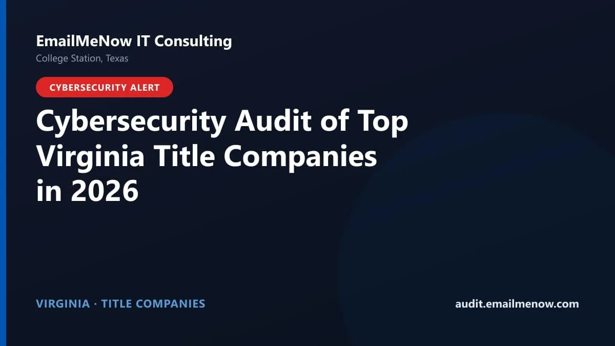 Digital audit dashboard with a Virginia state map showing cybersecurity scores of major Virginia title companies