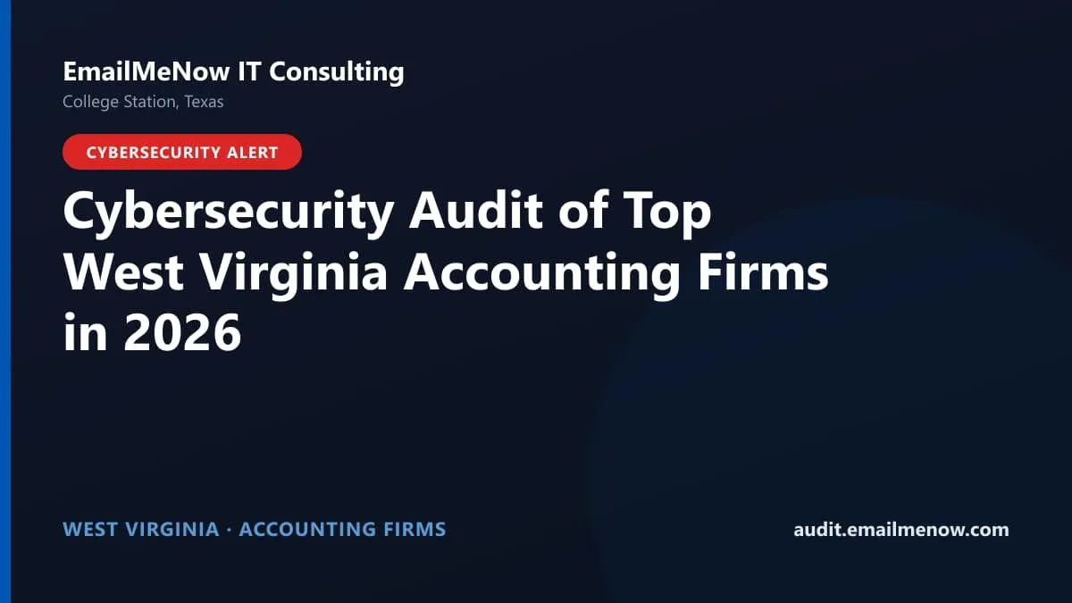 Digital audit dashboard with a West Virginia state map showing cybersecurity scores of major West Virginia accounting firms