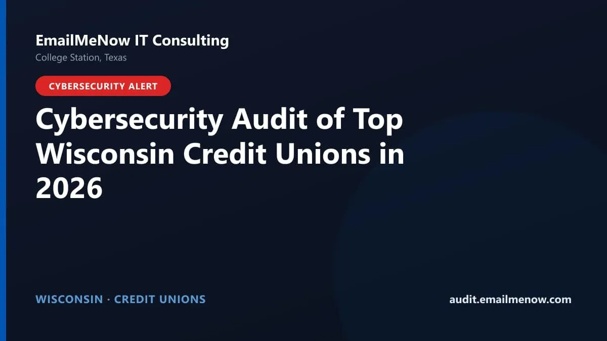 Digital audit dashboard with a Wisconsin state map showing cybersecurity scores of major Wisconsin credit unions