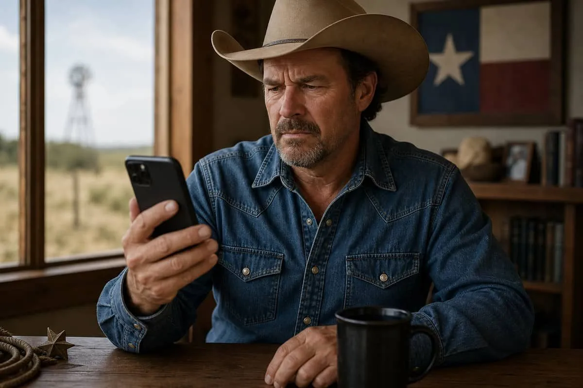 Illustration: Texan receiving suspicious smishing text claiming to be from state parks about license data