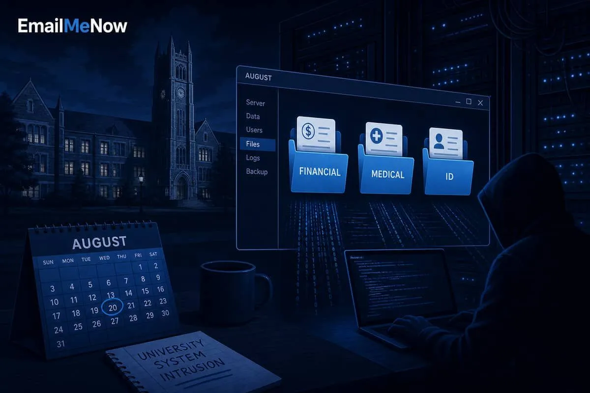 Illustration: Irving private university systems compromised with SSN and health data exposure