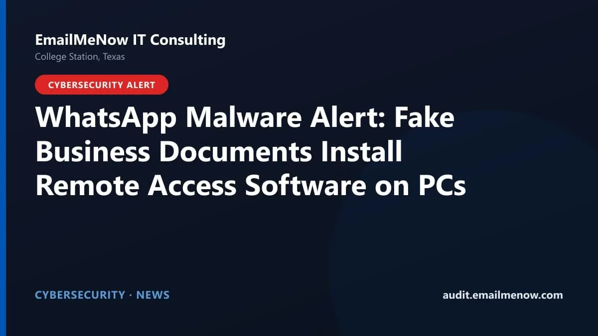 WhatsApp malware warning about fake document attachments and remote access software