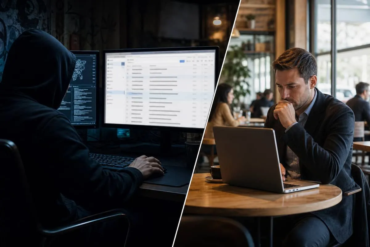 Illustration: attacker browsing a victim's business email after remote access