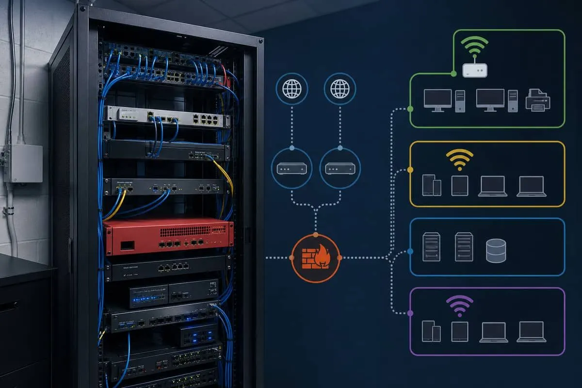 Illustration: proper guest network segmentation with VLAN or separate access point