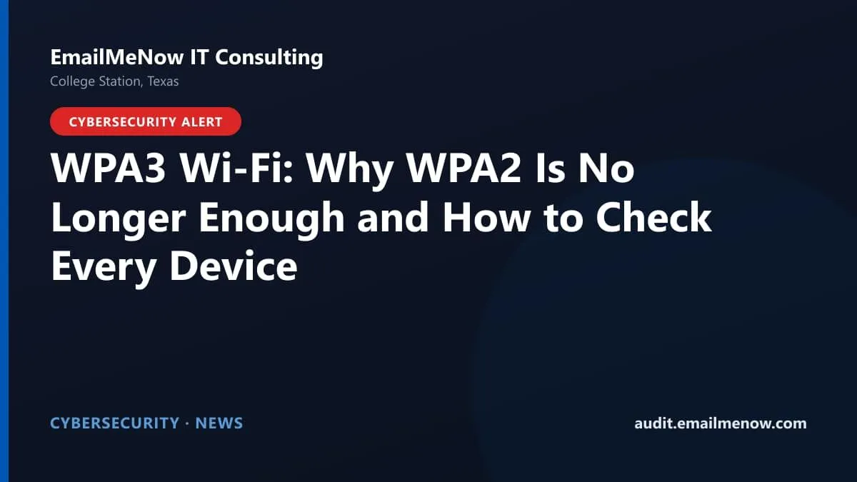 WPA3 Wi-Fi security upgrade guide for office and home networks