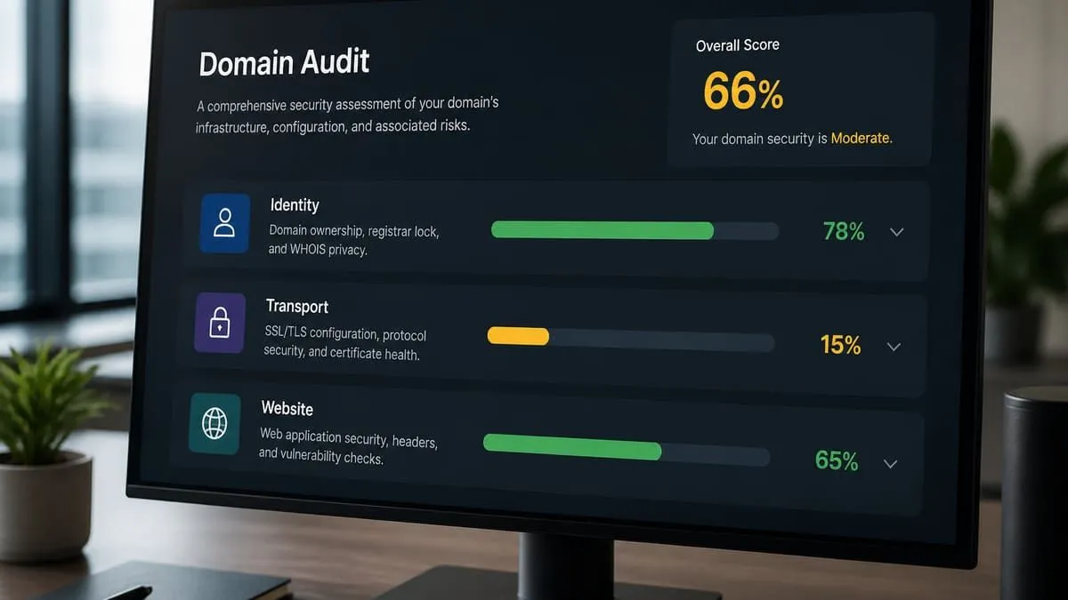 zenbusiness.com audit scoreboard with Transport at 15%
